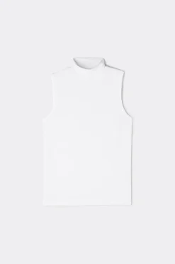 Sleeveless Turtleneck Micromodal Shirt