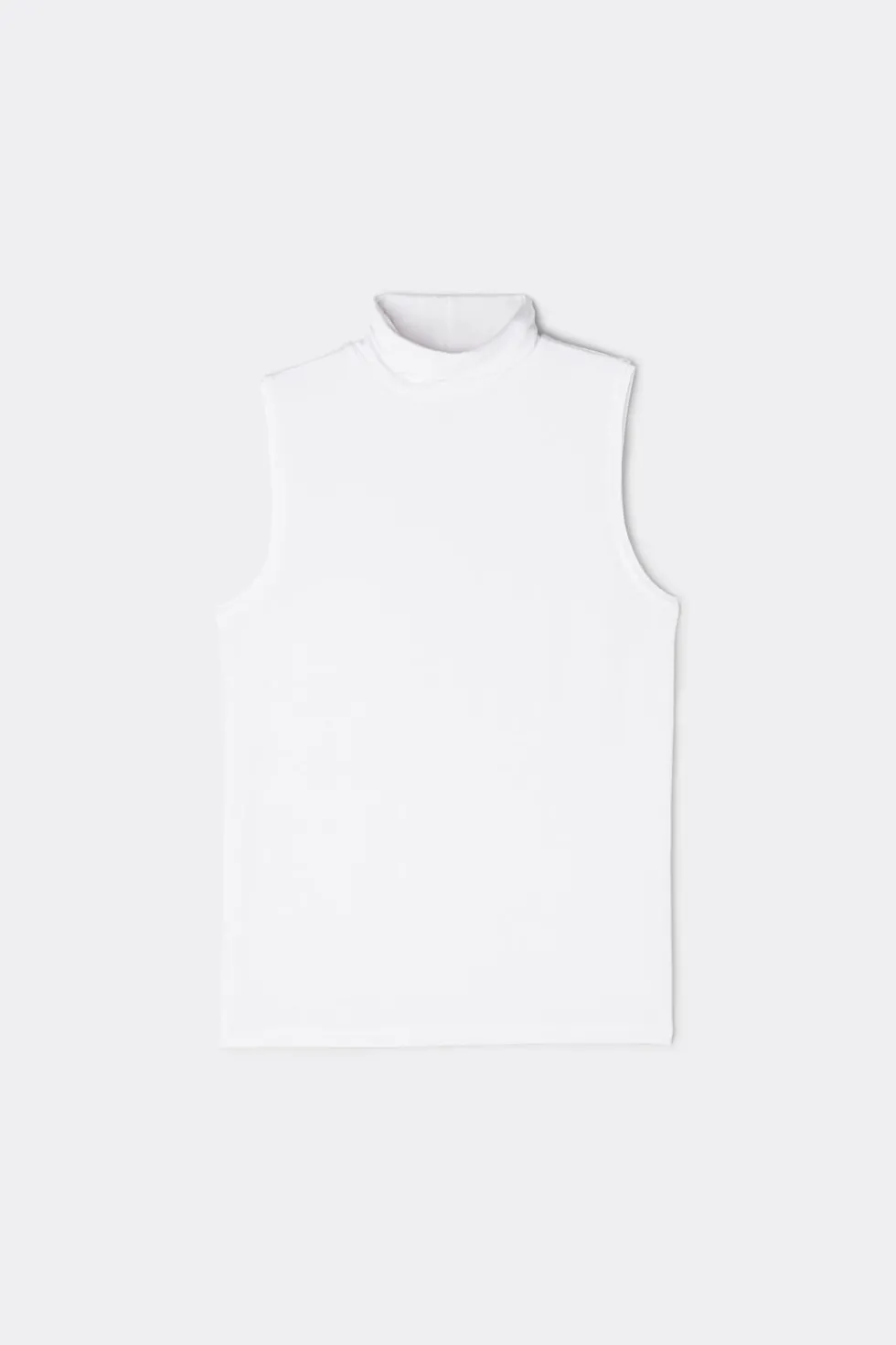 Sleeveless Turtleneck Micromodal Shirt