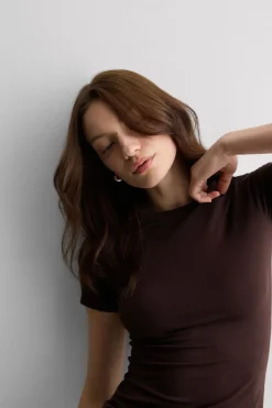 Stretch Superior Cotton Short Sleeve Top