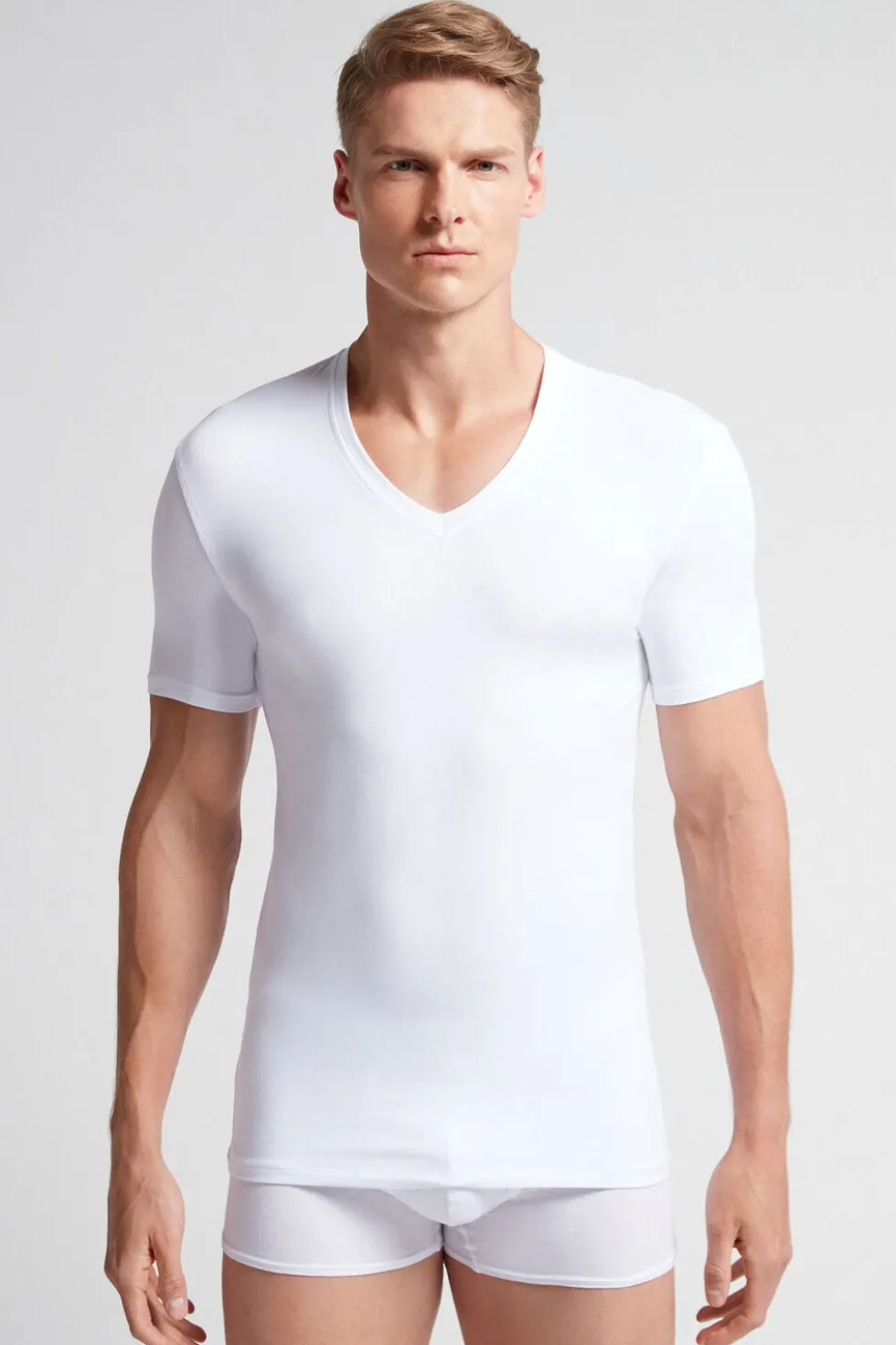 Stretch Superior Cotton V-Neck T-Shirt
