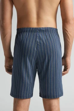 Stripe Print Cotton Shorts