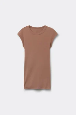 Superior Cotton Ribbed Short Sleeve Top