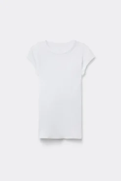 Superior Cotton Ribbed Short Sleeve Top