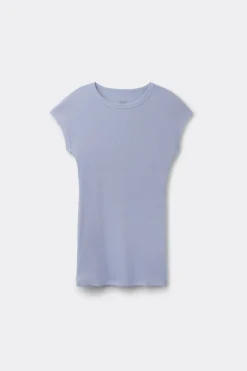 Superior Cotton Ribbed Short Sleeve Top