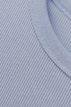 Superior Cotton Ribbed Short Sleeve Top