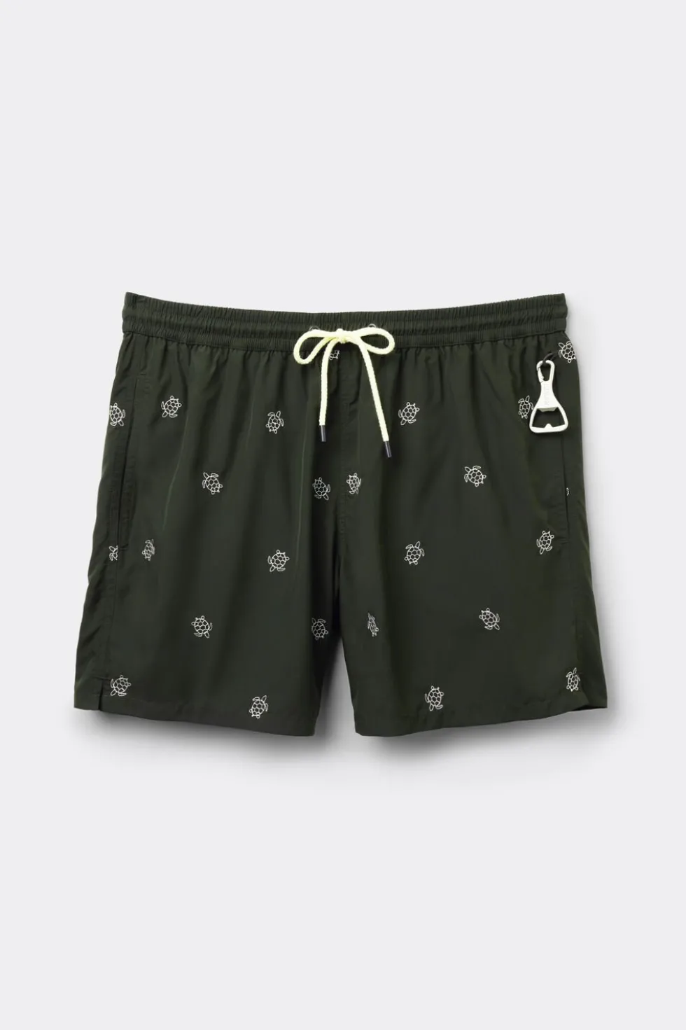 Swim Trunks with Embroidered Turtles