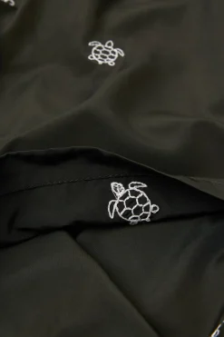 Swim Trunks with Embroidered Turtles