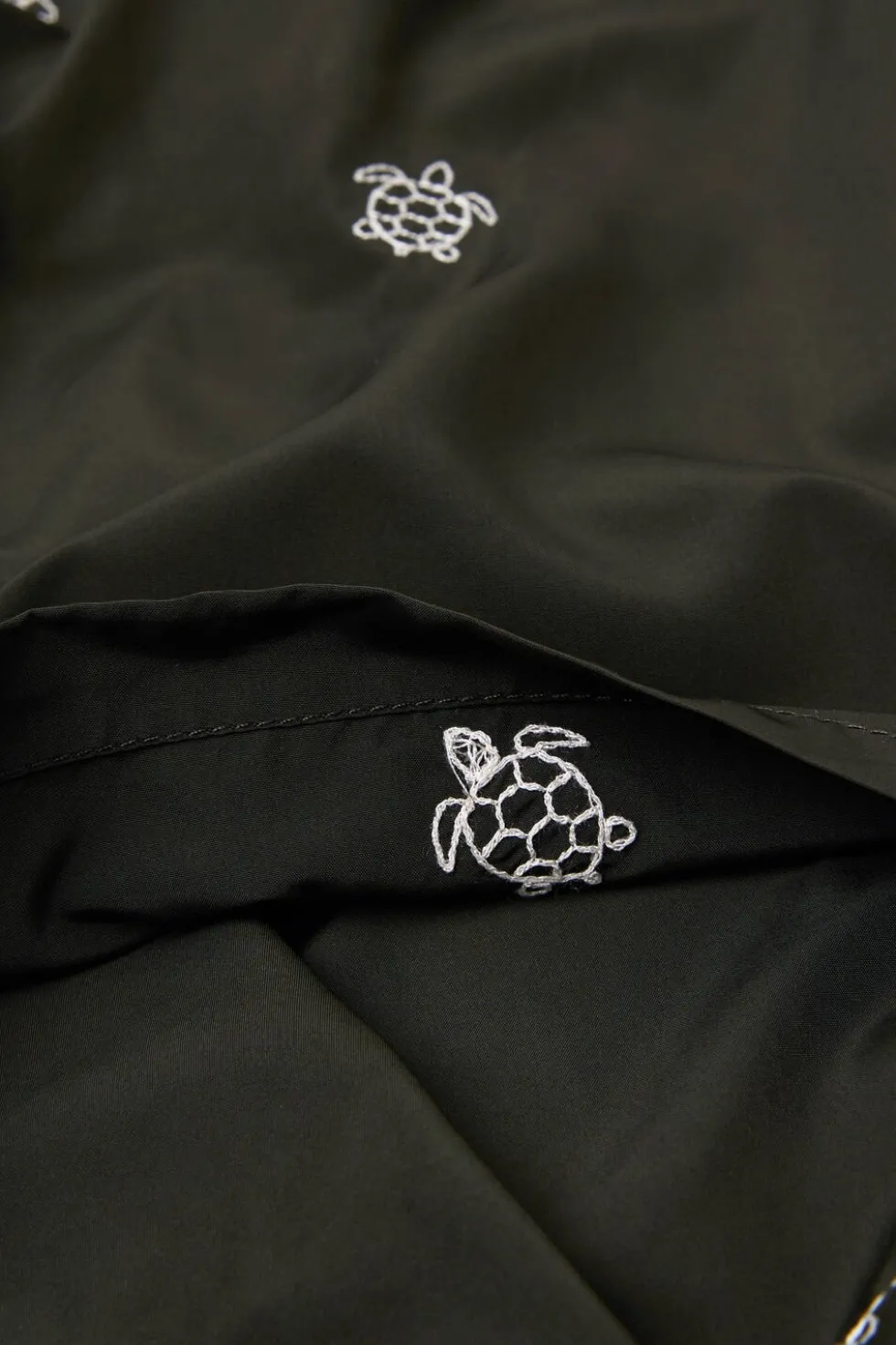 Swim Trunks with Embroidered Turtles