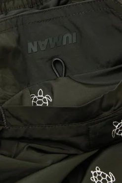 Swim Trunks with Embroidered Turtles