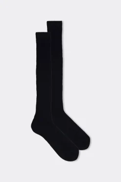 Tall Ribbed Egyptian Cotton Socks
