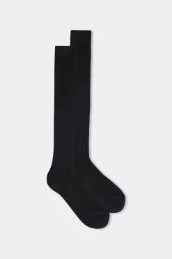 Tall Ribbed Egyptian Cotton Socks
