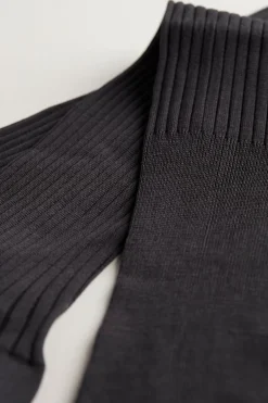 Tall Ribbed Egyptian Cotton Socks