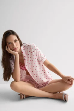 The Love Club Modal Button Up Short Pajamas