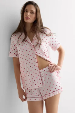 The Love Club Modal Button Up Short Pajamas