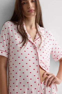 The Love Club Modal Button Up Short Pajamas
