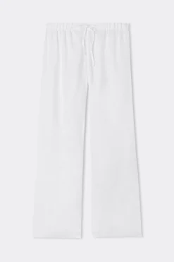 The Pure Linen Full Length Drawstring Pants in Linen Fabric
