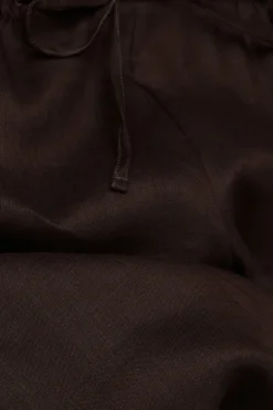 The Pure Linen Full Length Drawstring Pants in Linen Fabric