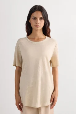 The Pure Linen Short Sleeve Top in Linen