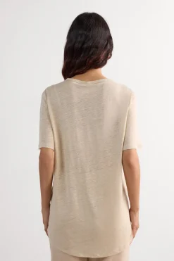 The Pure Linen Short Sleeve Top in Linen