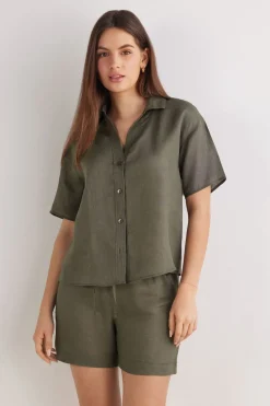 The Pure Linen Short Sleeve Shirt in Linen Fabric