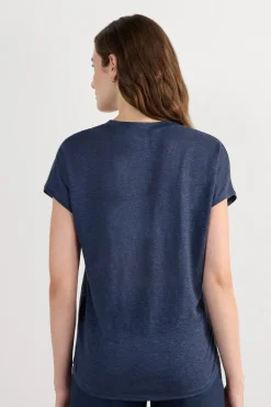 The Pure Linen Short Sleeve V-Neck Top in Linen