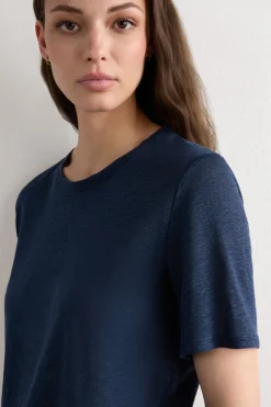 The Pure Linen Short Sleeve Top in Linen