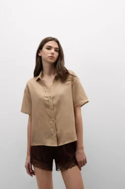 The Pure Linen Short Sleeve Shirt in Linen Fabric