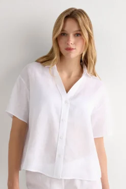 The Pure Linen Short Sleeve Shirt in Linen Fabric