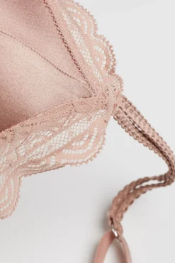 Tiziana Wireless Plunge Triangle Bra in Silk and Lace