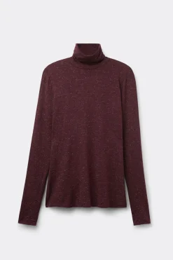 Turtleneck Top in Modal Light with Cashmere Lamé