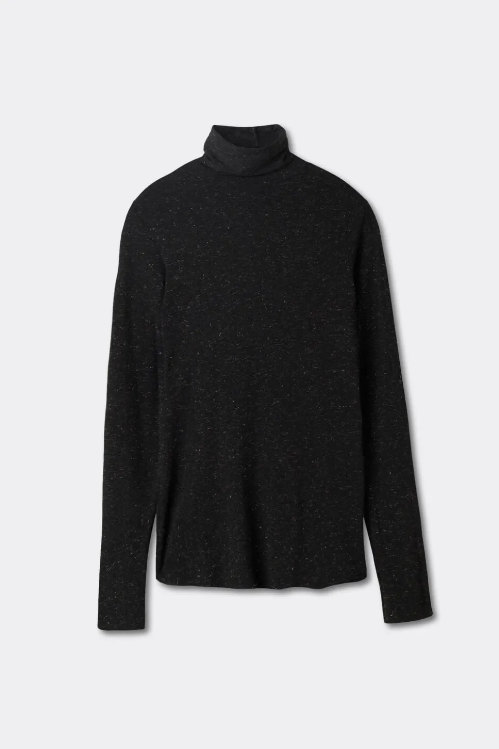 Turtleneck Top in Modal Light with Cashmere Lamé