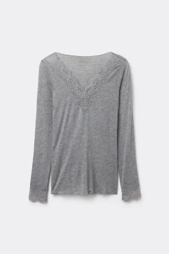 Ultralight Cashmere Lace Long Sleeve Shirt