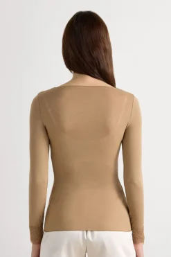 Ultralight Cashmere Lace Long Sleeve Shirt