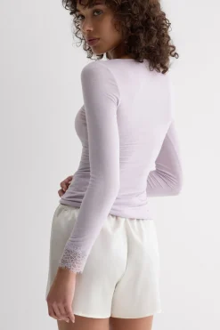 Ultralight Cashmere Lace Long Sleeve Shirt