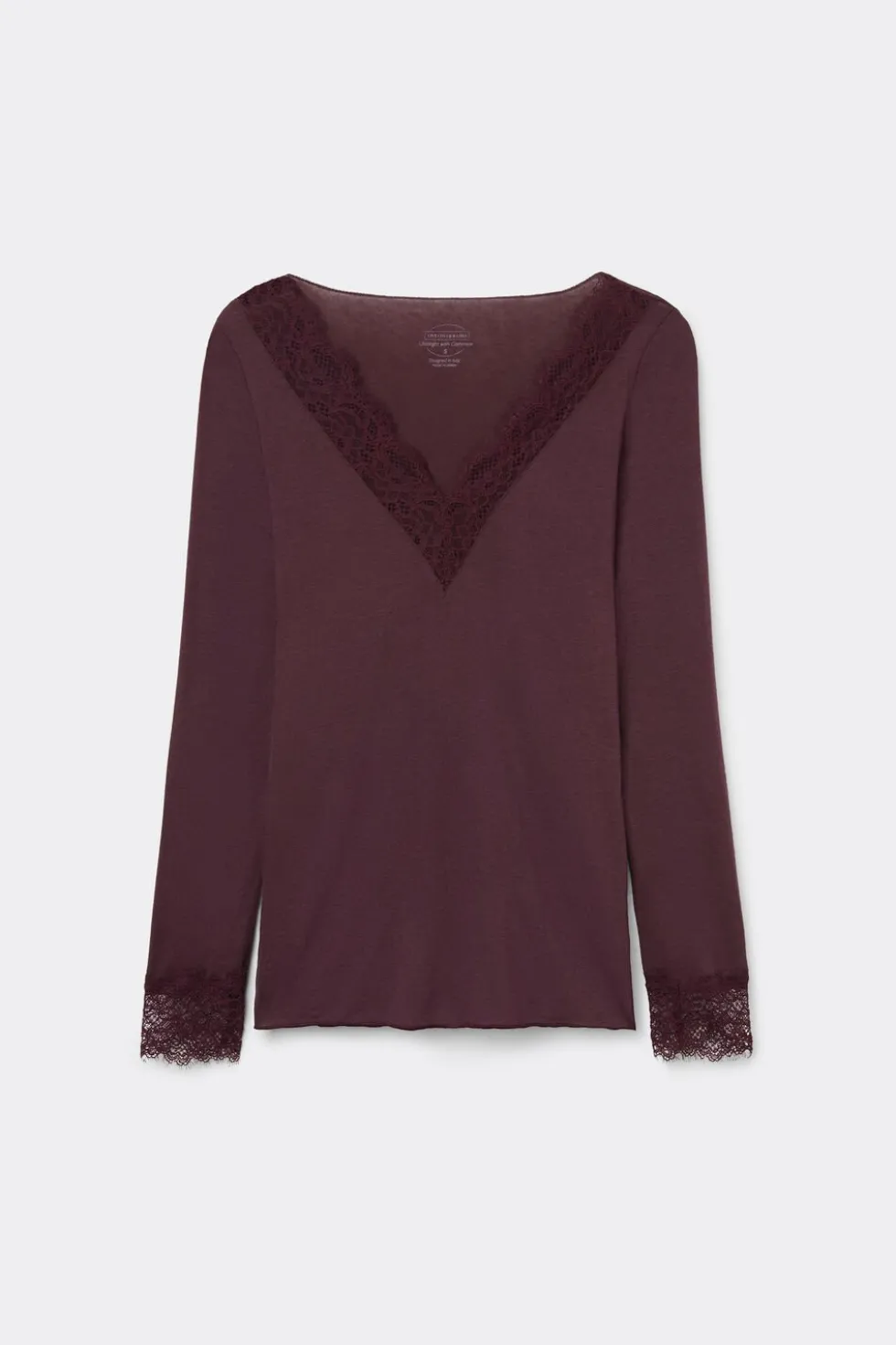 Ultralight Cashmere Lace Long Sleeve Shirt