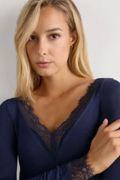 Ultralight Cashmere Lace Long Sleeve Shirt