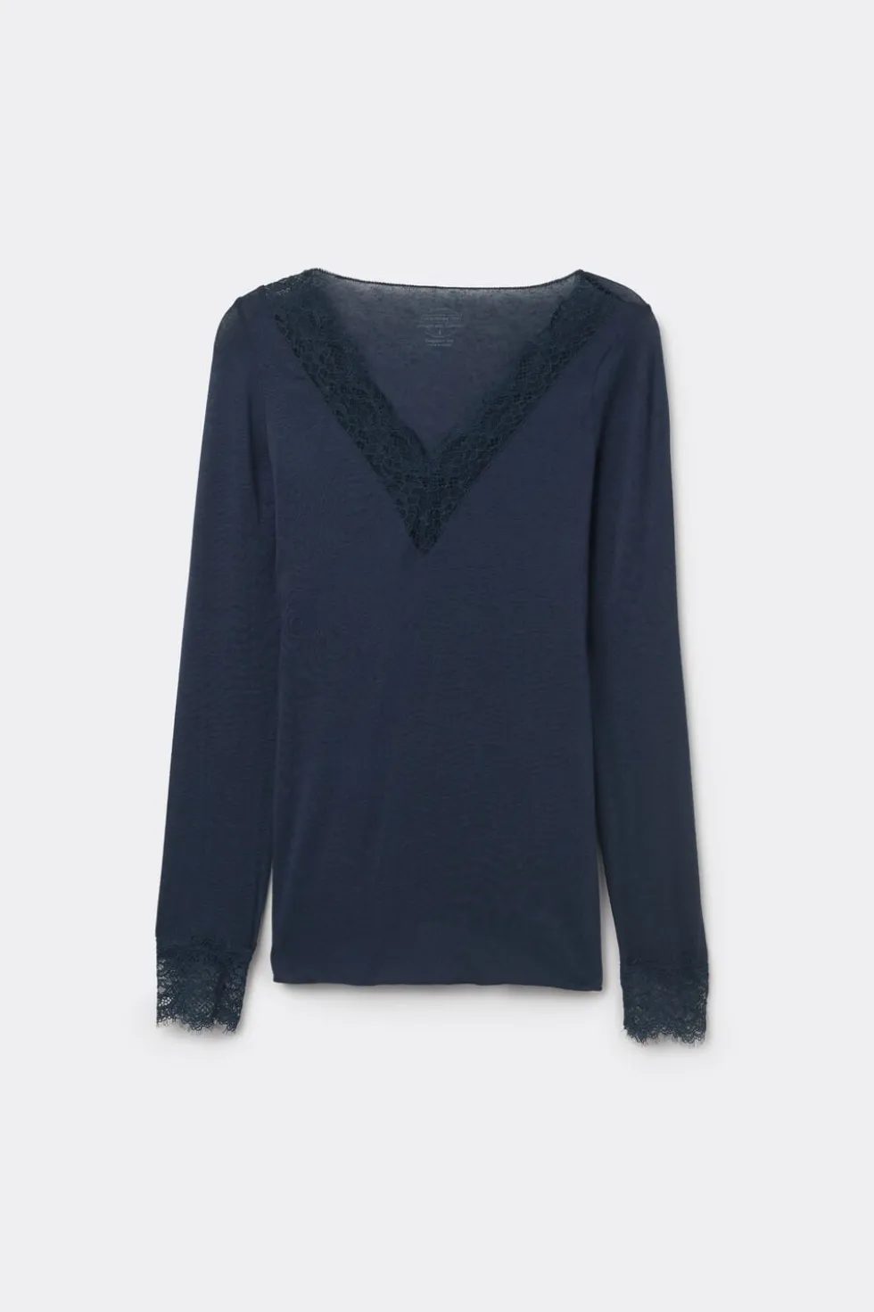 Ultralight Cashmere Lace Long Sleeve Shirt