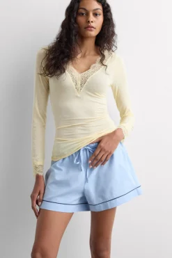 Ultralight Cashmere Lace Long Sleeve Shirt