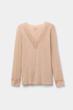 Ultralight Cashmere Lace Long Sleeve Shirt