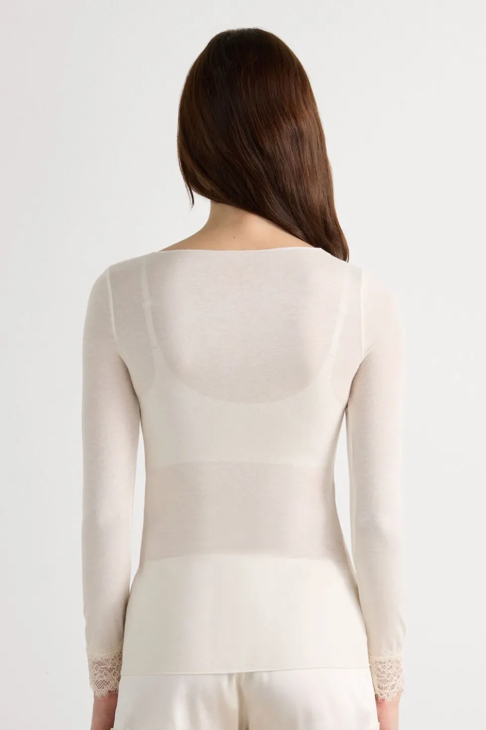Ultralight Cashmere Lace Long Sleeve Shirt