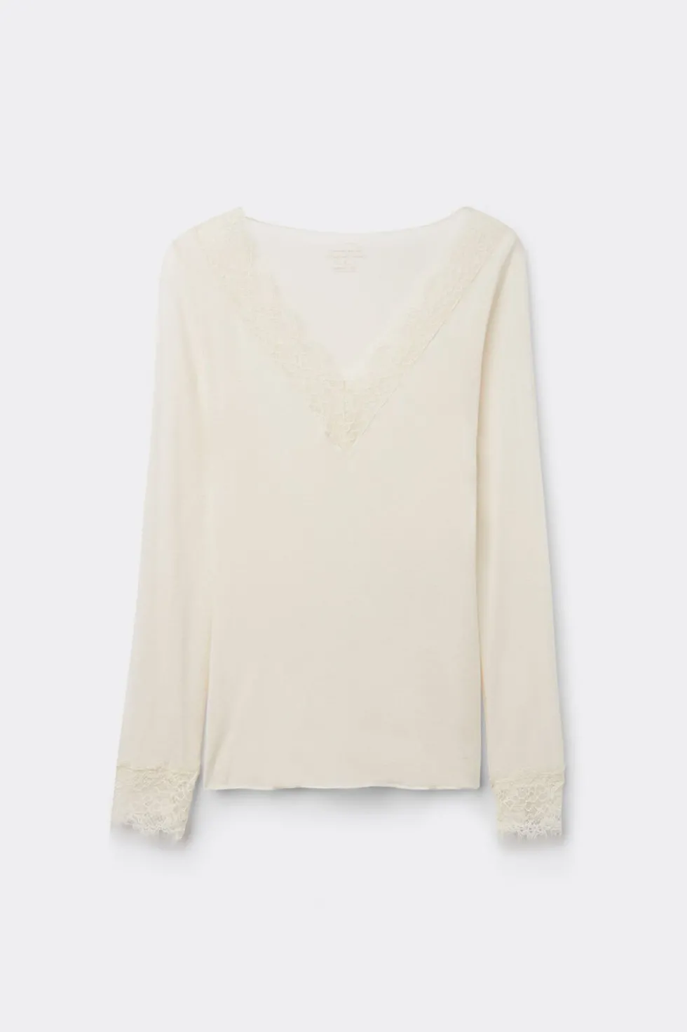 Ultralight Cashmere Lace Long Sleeve Shirt