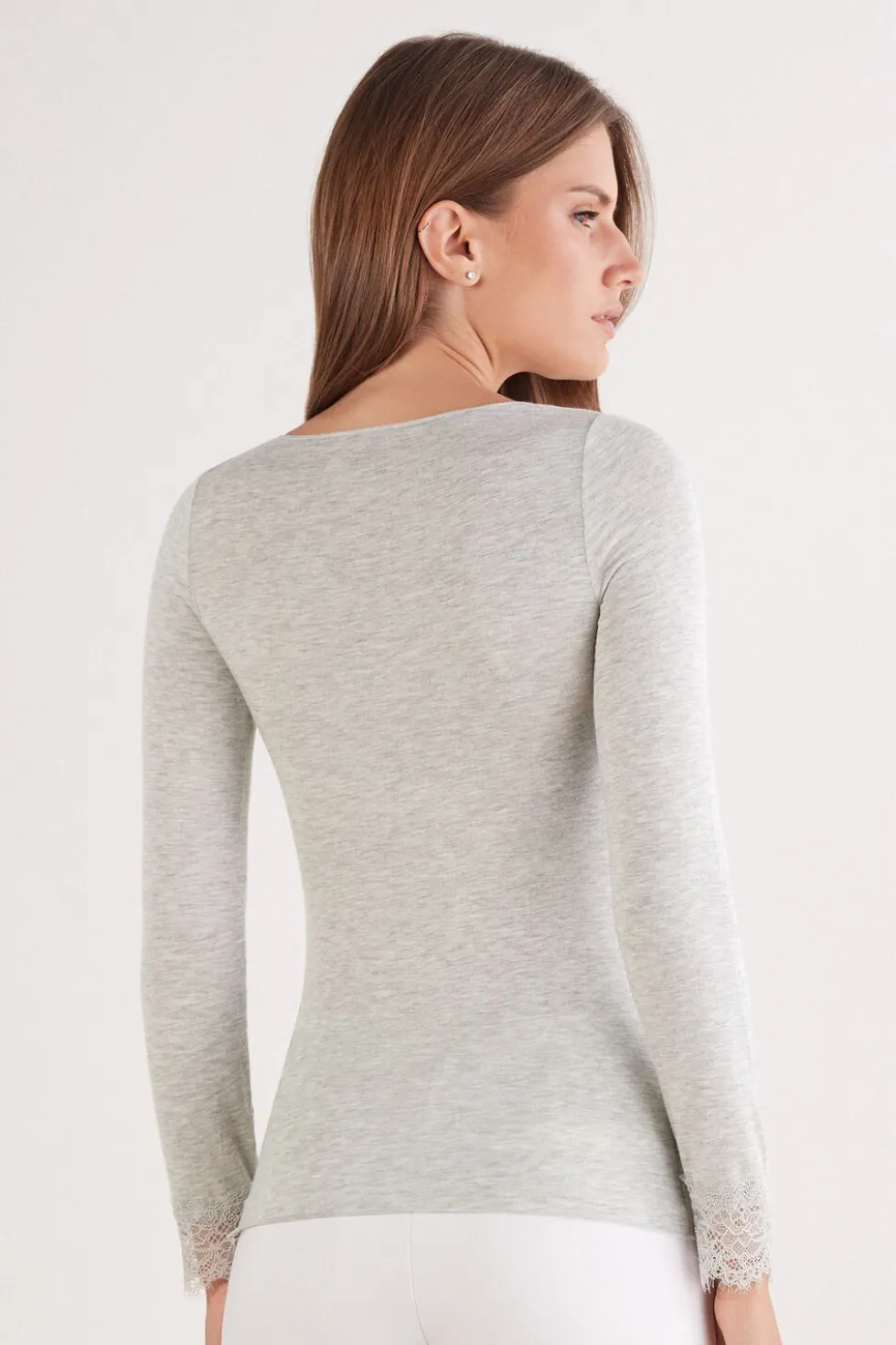 Ultralight Cashmere Lace Long Sleeve Shirt