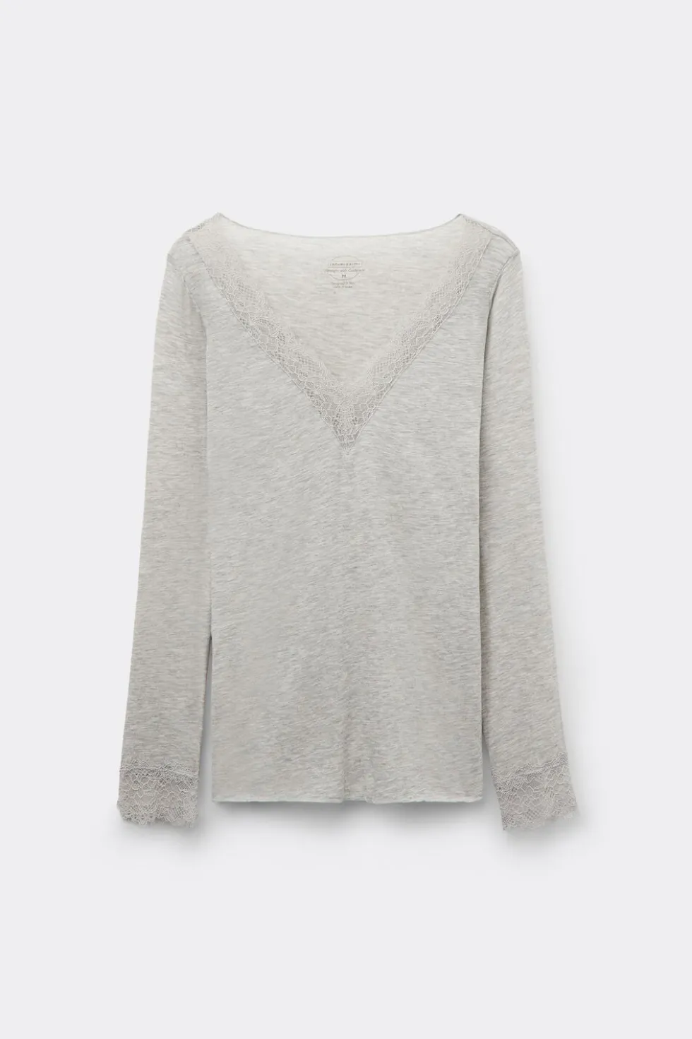 Ultralight Cashmere Lace Long Sleeve Shirt