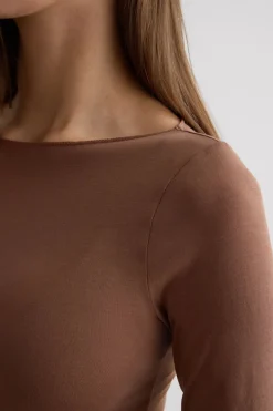Ultralight Cotton Bateau Neck Top