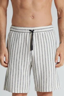 Vertical Striped Fleece Shorts