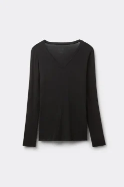 V-neck top in Modal Ultralight with Cashmere