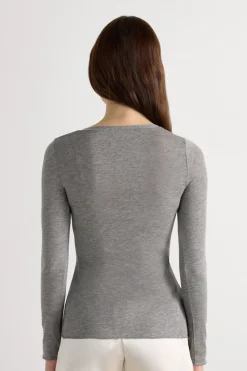 V-neck top in Modal Ultralight with Cashmere