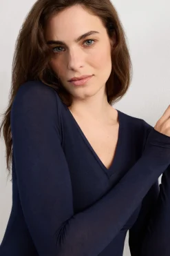 V-neck top in Modal Ultralight with Cashmere