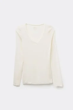 V-neck top in Modal Ultralight with Cashmere